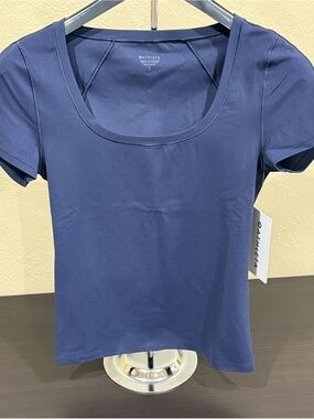 Athleta Navy Scoop Neck Performance Tee